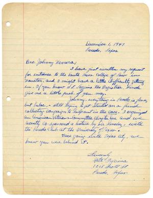 [Letter from Pete Tijerina to John Herrera - 1947-12-01]