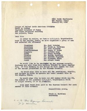 [Letter from Frank A. Martinez to Raoul A. Cortez - 1948-01-29]