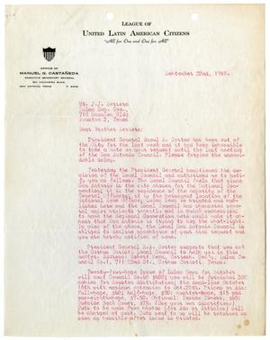 [Letter from Manuel G. Castañeda to John J. Herrera - 1948-09-22]