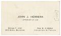 Text: [Business card of John J. Herrera, Attorney At Law - 1949]