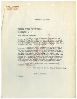 [Letter from John J. Herrera to Lyndon B. Johnson - 1949-01-13]