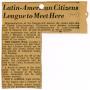 Clipping: Latin-American citizens league to meet here