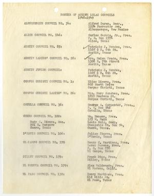Primary view of object titled '[Roster of active LULAC Councils, 1948-1949 term]'.