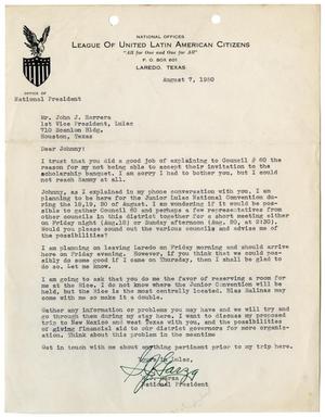 [Letter from George J. Garza to John J. Herrera - 1950-08-07]