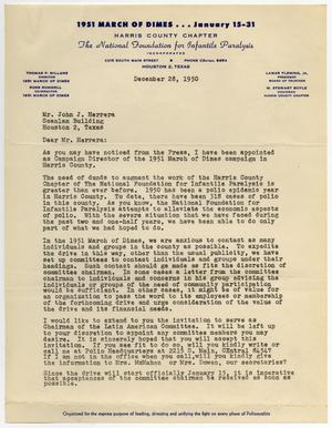 Primary view of object titled '[Letter from Thomas F. Millane to John J. Herrera - 1950-12-28]'.