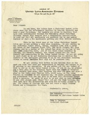 Primary view of object titled '[Letter from Joe Gonzales and John J. Herrera - 1951]'.