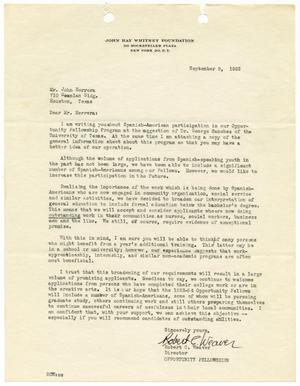 Primary view of object titled '[Letter from Robert C. Weaver to John J. Herrera - 1952-09-09]'.