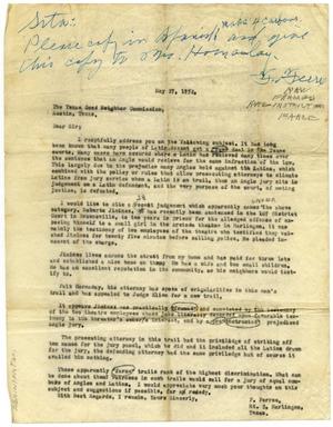 Primary view of object titled '[Letter from Frank Ferree to the Texas Good Neighbor Commission - 1952-05-27]'.