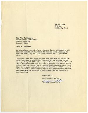 [Letter from Virginia Ochoa to John J. Herrera - 1953-05-29]