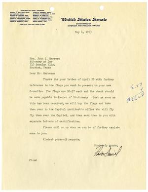 [Letter from Price Daniel to John J. Herrera - 1953-05-04]