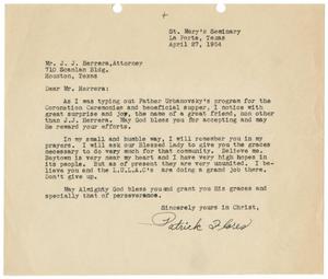 [Letter from Patrick Flores to John J. Herrera - 1954-04-27]