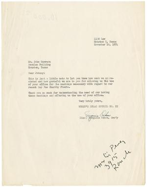 [Letter from Virginia Ochoa to John J. Herrera - 1954-11-16]