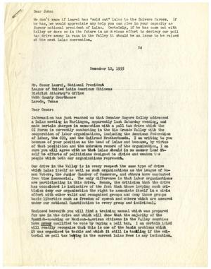 Primary view of object titled '[Letter to Oscar Laurel - 1955-12-12]'.