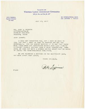 [Letter from Pete Tijerina to John J. Herrera - 1957-07-17]