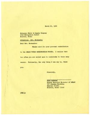 [Letter from John M. Herrera to Mrs. Hernandez - 1966-03-22]