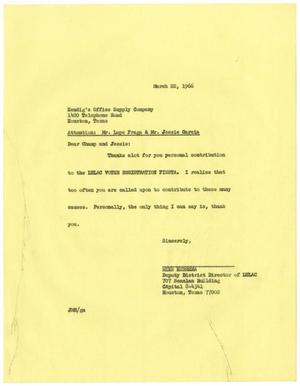 [Letter from John M. Herrera to Lupe Fraga and Jessie Garcia - 1966-03-22]