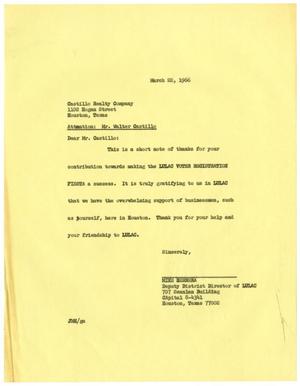 [Letter from John M. Herrera to Walter Castillo - 1966-03-22]