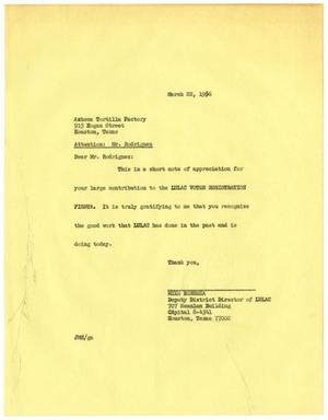 [Letter from John M. Herrera to Mr. Rodriguez - 1966-03-22]