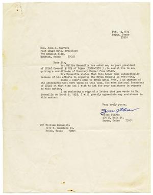 [Letter from Jesse Flores to John J. Herrera - 1974-02-14]
