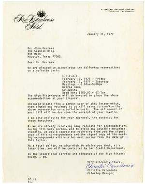 [Letter from Christie Caradonio to John J. Herrera - 1977-01-11]