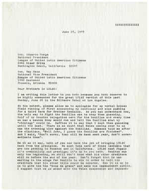 [Letter from John J. Herrera to Eduardo Morga and Ray A. Gano - 1977-06-28]
