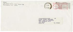 Primary view of object titled '[Envelope from LULAC to John J. Herrera - 1977-09-20]'.