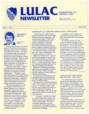 [Washington, D.C.] LULAC News, Volume 1, Number 1, June 1977