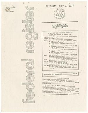 [Federal Register, The National Archives of the United States, Vol. 42 - No. 130, July 7, 1977]