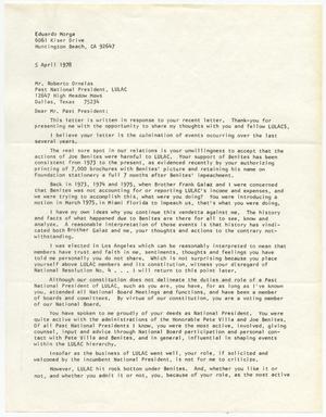 [Letter from Eduardo Morga to Roberto Ornelas - 1978-04-05]