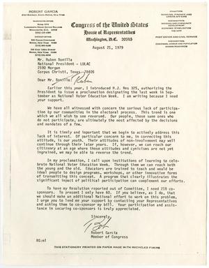 [Letter from Robert Garcia to Ruben Bonilla, Jr. - 1979-08-21]