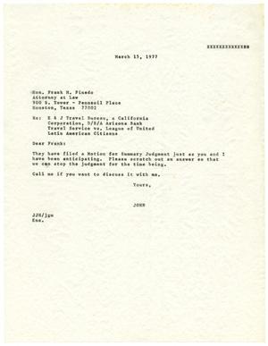 [Letter from John J. Herrera to Frank M. Pinedo - 1977-03-15]