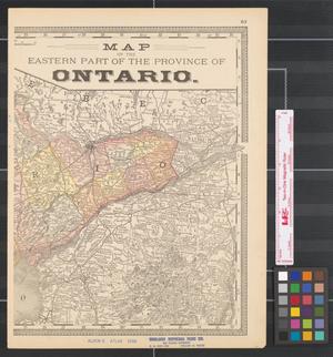 Map of the eastern part of the province of Ontario.