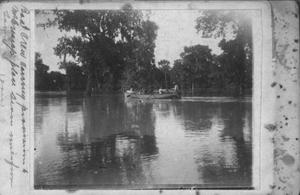 [Photograph of Relief Boat to McCrary's During Flood]