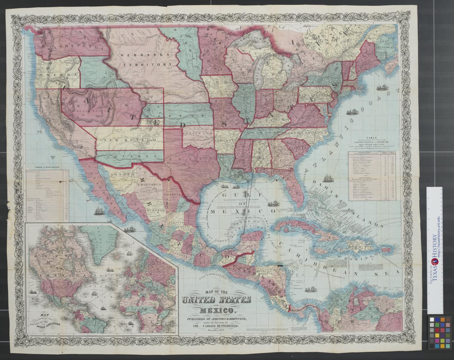 Map of the United States and Mexico. - The Portal to Texas History