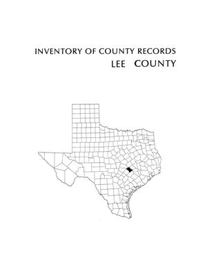 Primary view of object titled 'Inventory of county records, Lee County Courthouse, Giddings, Texas'.