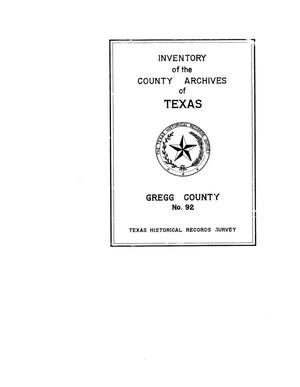 Primary view of object titled 'Inventory of the county archives of Texas : Gregg County, no. 92'.