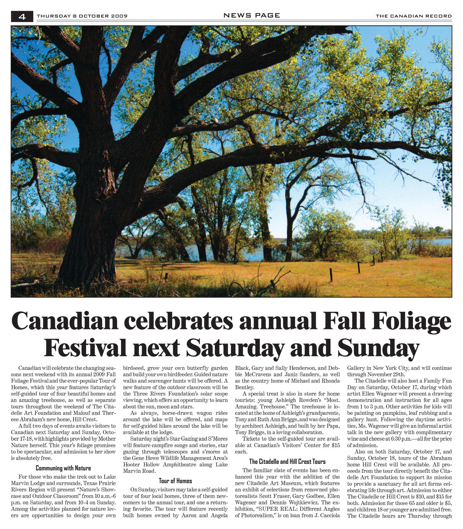 The Canadian Record (Canadian, Tex.), Vol. 119, No. 41, Ed. 1 Thursday, October 8, 2009
                                                
                                                    [Sequence #]: 4 of 40
                                                