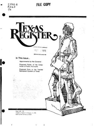 Texas Register, Volume 1, Number 9, Pages 269-290, February 3, 1976
