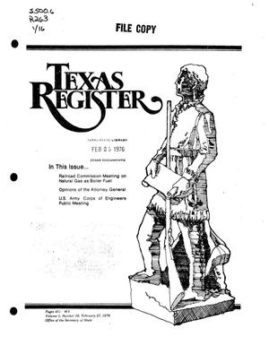 Texas Register, Volume 1, Number 16, Pages 451-463, February 27, 1976