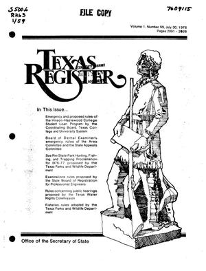 Texas Register, Volume 1, Number 59, Pages 2091-2128, July 30, 1976