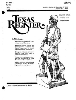 Primary view of object titled 'Texas Register, Volume 1, Number 97, Pages 3555-3632, December 17, 1976'.