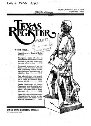 Texas Register, Volume 3, Number 42, Pages 1969-1999, June 9, 1978