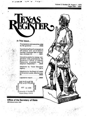 Texas Register, Volume 3, Number 56, Pages 2591-2684, August 1, 1978