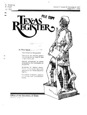 Texas Register, Volume 2, Number 95, Pages 4711-4740, December 9, 1977