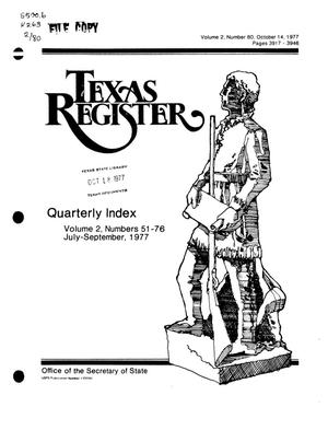 Primary view of object titled 'Texas Register, Volume 2, Number 80, Pages 3917-3946, October 14, 1977'.