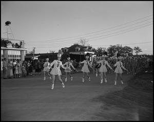 [Cleveland High School Royal Braves Marching Band and Twirlers in Santa Parade]