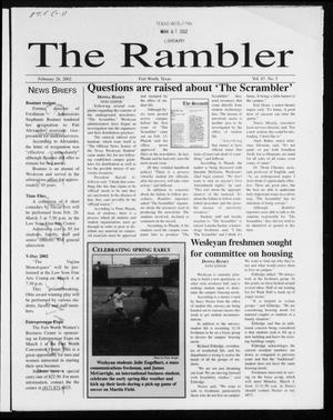 Primary view of object titled 'The Rambler (Fort Worth, Tex.), Vol. 87, No. 5, Ed. 1 Thursday, February 28, 2002'.