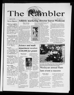 Primary view of object titled 'The Rambler (Fort Worth, Tex.), Vol. 89, No. 9, Ed. 1 Wednesday, April 16, 2003'.