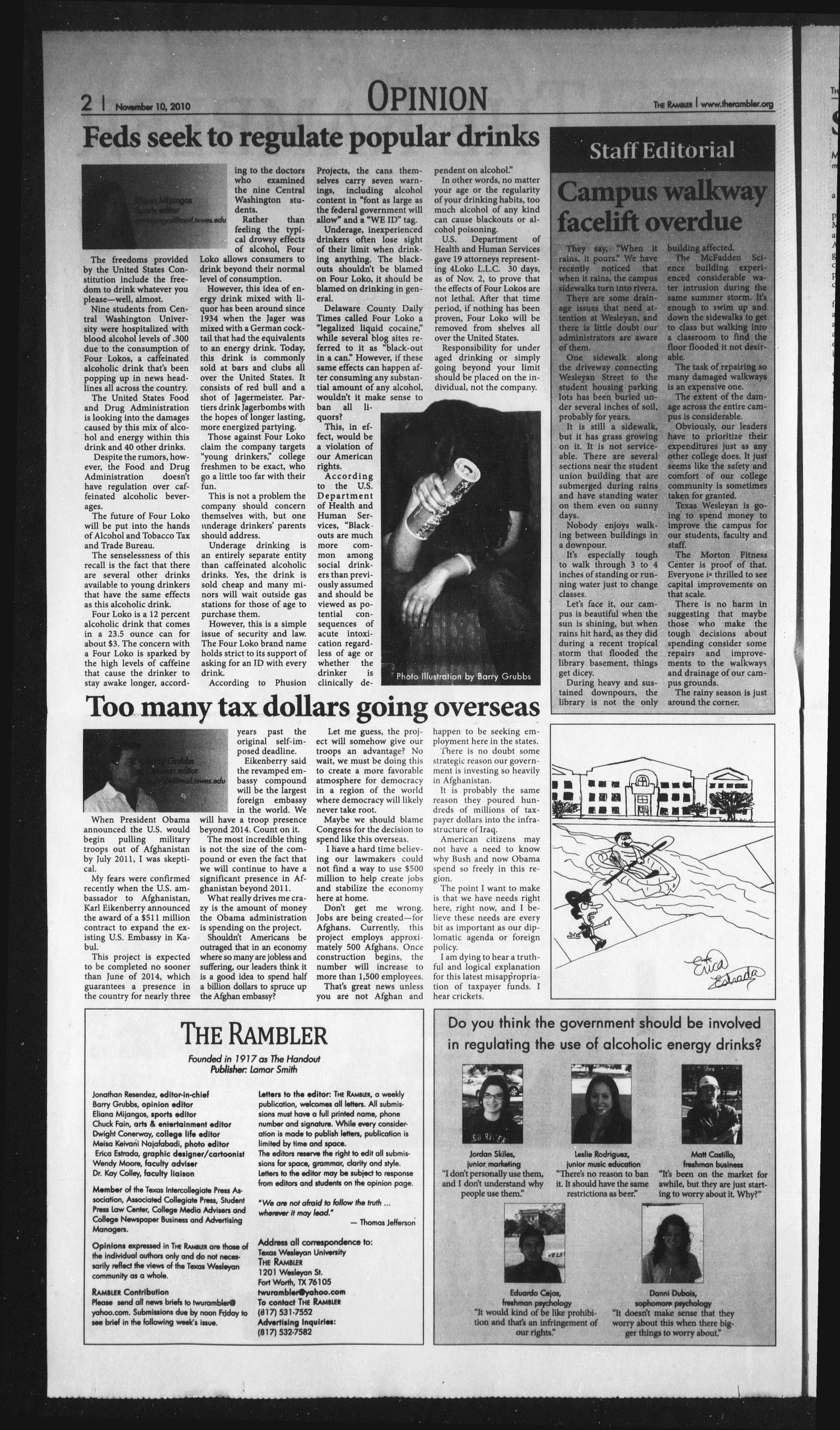The Rambler (Fort Worth, Tex.), Vol. 93, No. 23, Ed. 1 Wednesday, November 10, 2010
                                                
                                                    [Sequence #]: 2 of 8
                                                