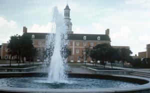 [Library Mall fountain at UNT]
